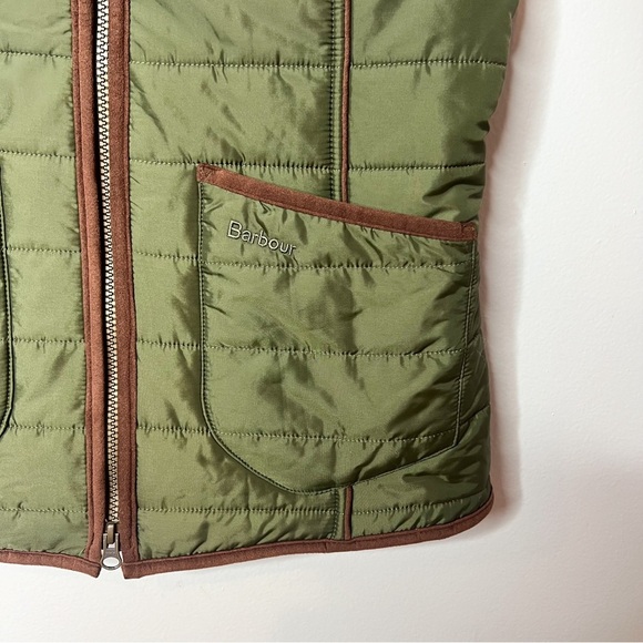Barbour Olive Green Quilted Vest - Picture 5 of 11
